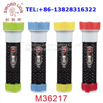 High quality metal & ABS plastic dry battery power led flashlight torch popular in Africa