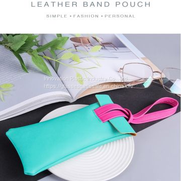 Creative, Portable and Simple Glasses Pouch; Contrast-color, Hand-held Hanging Sunglasses Holder