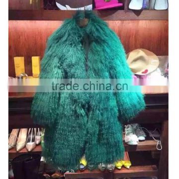 SJ145-01 Fur Overcoat OEM Service, Ankle Length Sheep Fur Garments Women