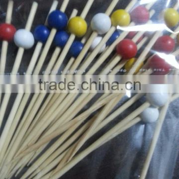 2016 China Direct Supplier Manufacturer Wholesale Bamboo colorful ball Bbq Skewers
