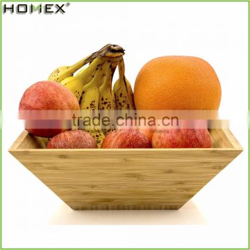 Square Shape Bamboo Salad Bowl/Kitchen Fruit Serving Bowl/Homex_FSC/BSCI Factory
