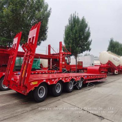 Low flatbed semi-trailer Hook plate semi-trailer Large cargo transportation