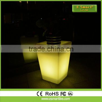 Rechargeable PE plastic Color changing illuminated led plant pot/illuminated led planter vase