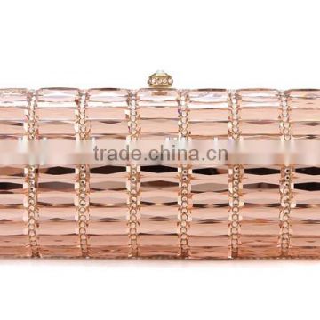 China new arrival fashion light pink crystal stone evening bag clutch bag lady handbag