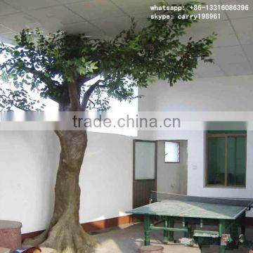 LXY072050 wall decor evergreen foliage plants ornamental metal trunk artificial ficus tree