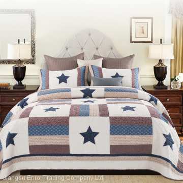 American cotton patchwork bedspread 3pcs set
