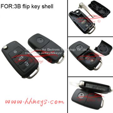 VW remote key flip key shell 3 button VW key(with screw, words on the side)