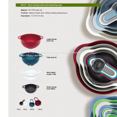 M-014 / 8pcs Nesting Bowls and Measuring Cups