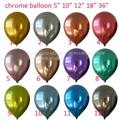 chrome latex biodegradable rubber balloons globos 5inch 10inch 12inch 18inch 36inch latex balloon