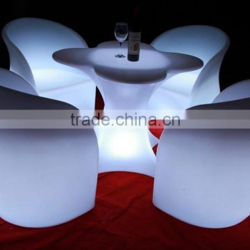 romantic wedding illuminated and event led bar chairs, led table, led furniture