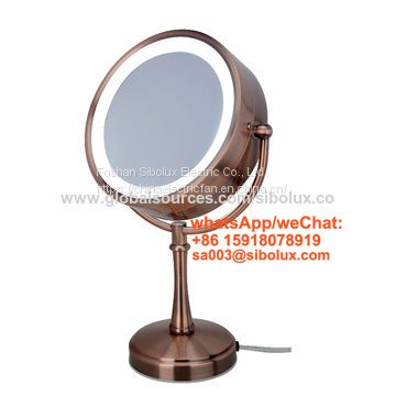 7 inch desktop makeup mirror with LED light/Angle tilt adjustable/Light touch control panel