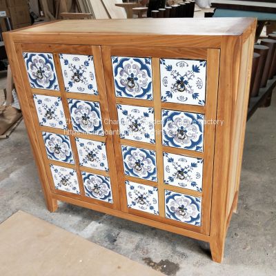 solid elmwood side board with drawings
