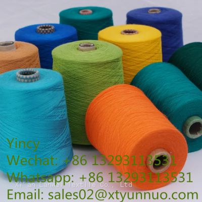 Colored high tenacity Spun Fabric Polyester 100% viscose rayon spun yarn