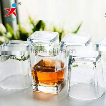 Creative more transparent square bottom heat household glass, glass cups glasses suit