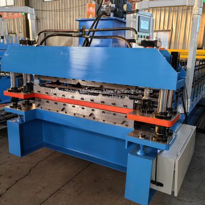 Double Layer PPGI Color Metal TR4 TR5 IBR Roofing Sheet Cold Deck Roll Forming Making Machine Factory Price