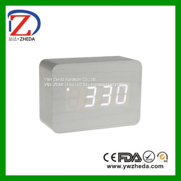 Cheap promotion luminous digital square wooden clock