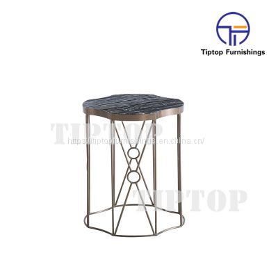 Wholesale Cheap Modern Stainless Steel Base Marble Side Table Wholesale End Table Living Room Beside Table