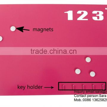 Magnetic Memo Board with Magnets and Key Hooks