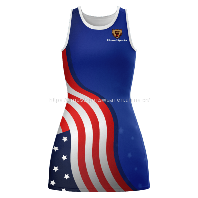 2023 fashionable full sublimated netball dress with Lycra fabric