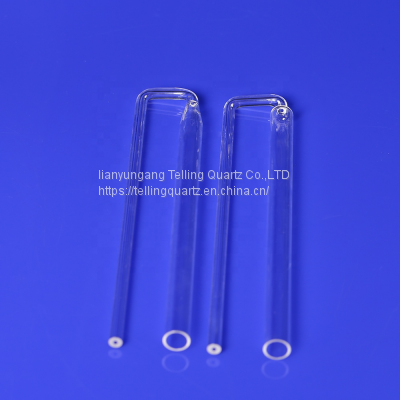 Transparent U Shape Quartz Test Tube Fused Glass Sampling Tube for BET Chemical Analysis