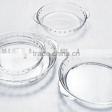 Round High Borocilicate Glass Abalone Dish with Ear