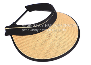 Wholesale Fashion  Straw Visor Hat Foldable UPF50+ UV Protection Wide Brim Beach Sun Visor Hat