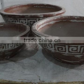Viet Nam Rustic Outdoor Glazed Pots - Round and medium Style