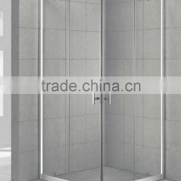 elegant style curved tempered glass shower room with stainless frameless hinge shower(T-1303)