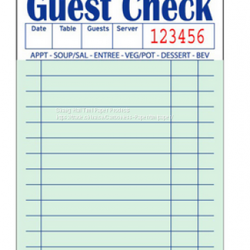 Guest check CT-G6000 two parts bond paper well booked 100checks/book
