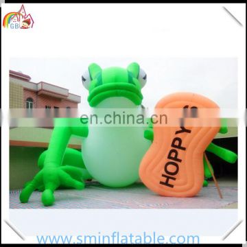 Promotion inflatable frog model,vivid inflatable animal cartoon for outdoor , advertising inflatable green frog cartoon model