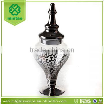 Leopard Apothecary Glass Bottle, Art Glass Decorative Apothecary Jar