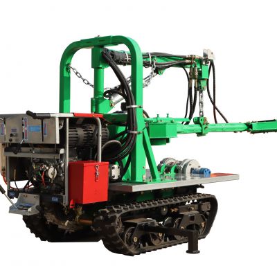 Self propelled type crawler walnut harvesting machine