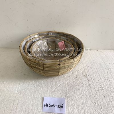 Decorative Natural cattail storage basket with Good Quality For Fruit And Plant