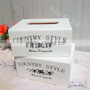 Wooden Tissue Packaging Box Painted Wood Crafts Tissue Box