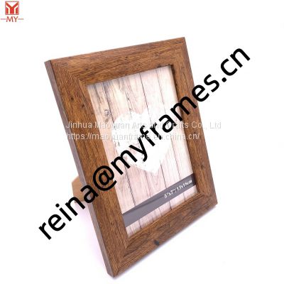 Brown Wood Grain Wide Edge Photo Frame PS Plastic High Quality Picture Frame