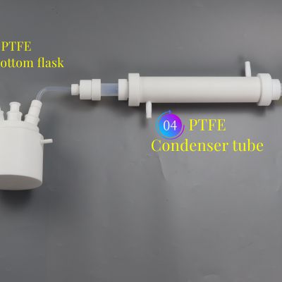 Chemical and pharmaceutical hydrogen fluoride distillation condensing device Corrosion-resistant and high-temperature-resistant Teflon plastic distillation reaction device Flask with cooling jacket