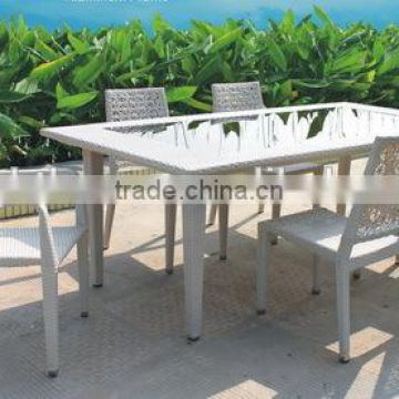 Rattan Chair Dining Table Set, Dining Table with 6 Chairs