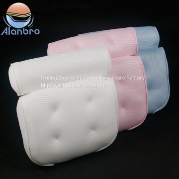 Eco Friendly Air Mesh Spa Bath Tub Pillow Waterproof Cushion With Suction Cups