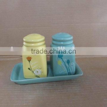 wholesale 3pcs Ceramic Kitchen Salt & Pepper Shakers