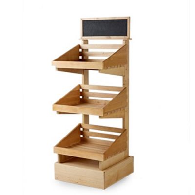 Wooden Free Standing Displays Unit With Chalkboard