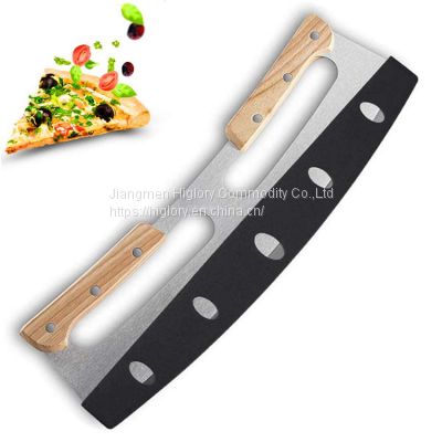 New Design Manual Stainless Steel Wheel Axe Pizza Peel Rolling Cutter Pizza Slicer Knife