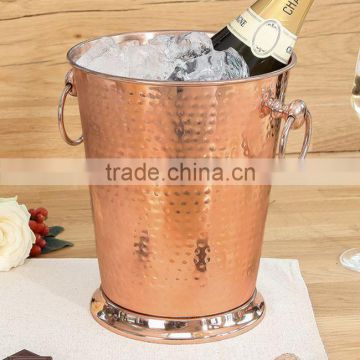 copper hammered tall large wine ice bucket