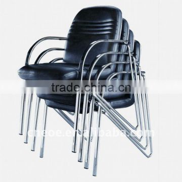 Black pu stackable metal chair 6064C