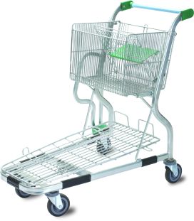 Heavy duty metal wire logistics trolley with handle 14
