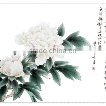 Chinese Calligraphy,Cultural gifts, calligraphy Peony Flowers hangs a picture