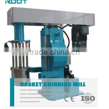 Basket mill machine for pigment with cover and double layer tank