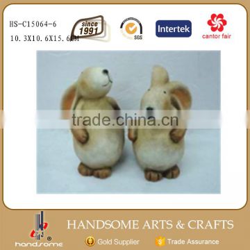 6 Inch Cute Ceramic Rabbit Tabletop Ornament for Home Decorative Gifts