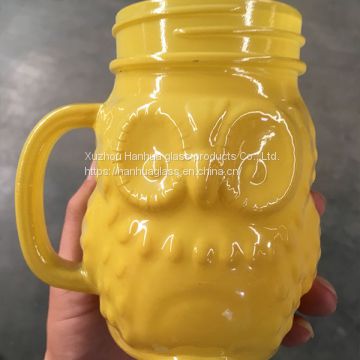 Manufacturer of spray owl glass,Owl hand cup,Custom  glass bottles