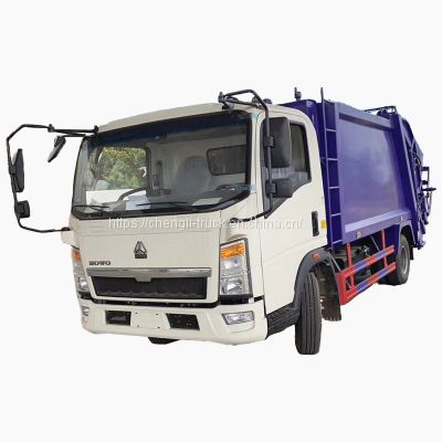 Sinotruk howo 4x2 5 cubic meter compactor garbage truck
