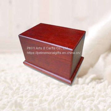Good Quality Cherry Color MDF with Veneer Pet Aftercare Traditional Cremation Ashes Urn Box